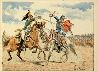 Illustration tirée du livre « Les Héros du Siècle », récits anecdotiques par Dick de Lonlay et illustrée par Louis Bombled (1862-1927)