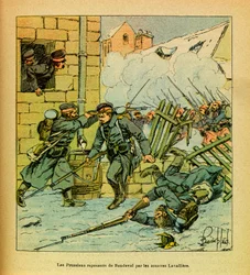 Janvier 1871, les Prussiens repoussés du village de Bondeval par les Zouaves Lavallière, Collection privée