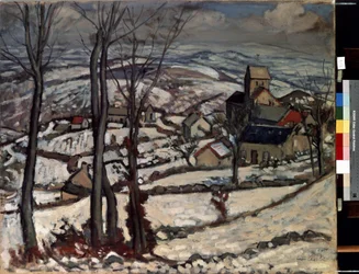 Village à Morvan sous la neige
