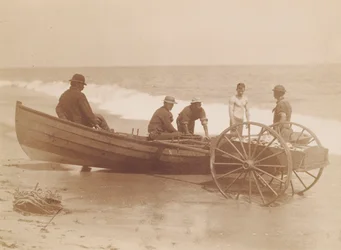 Pêcheurs déchargeant un bateau, Sea Bright, New Jersey