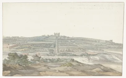 Vue du palais Vedala du grand maître, situé dans le Boschetto à Malte (Voyage en Italie, en Sicile et à Malte - 1778)