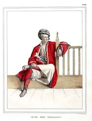 Jeune Grec Thessalien. dans « Voyage à Athènes et Constantinople, ou collection de portraits grecs et ottomans, vues et costumes, peints sur place d