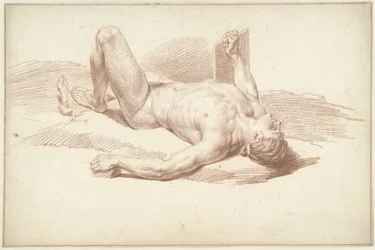 Nu masculin, couché sur le dos