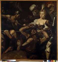 Samson et Dalila : Samson perd sa force alors que Dalila lui coupe les cheveux