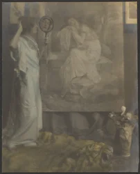 [Florence avec miroir à main et peinture]