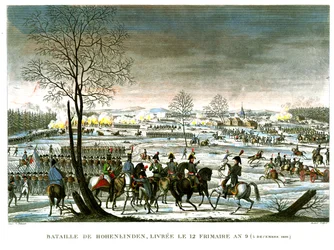 La bataille de Hohenlinden, 12 Frimaire, An 9 (3 décembre 1800) gravée par Edme Bovinet (1767-1832)