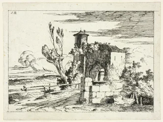 Paysage avec vieille porte