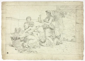 Sainte Famille avec ange portant l