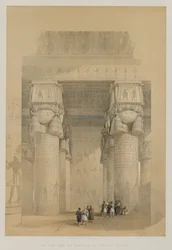 Égypte et Nubie, Volume II : Vue depuis le portique du temple de Dendera, 1849
