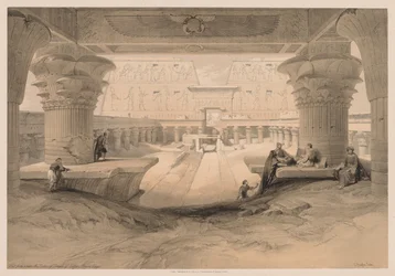 Égypte et Nubie : Volume I - N° 32, Vue depuis le Portique du Temple d
