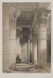 Égypte et Nubie, Volume I : Vue sous le grand portique du temple, Philae