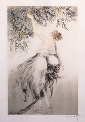 Fille cueillant des citrons
