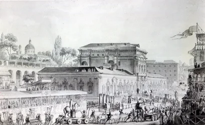 Antiquités trouvées à Herculanum transportées au Musée de Naples, c.1782