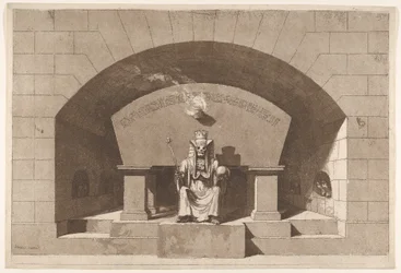 Tombe avec la Mort trônant en sphinx, vers 1779-84