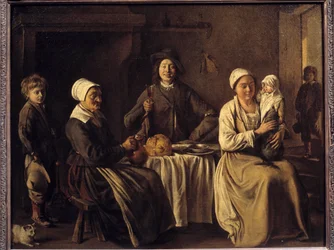 Le Retour du baptême ou « La Famille heureuse », 1642. Dimensions 0,61 x 0,78 m