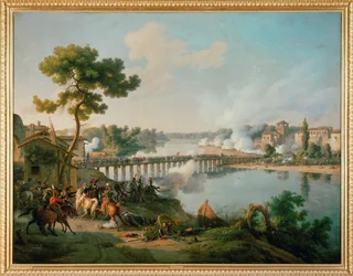 Le General Bonaparte donne ses ordres a la bataille de Lodi (painting on canvas)