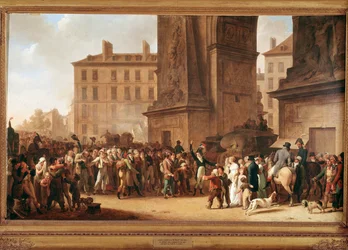 Départ des recrues à la Porte Saint Denis à Paris pour combattre dans les guerres napoléoniennes