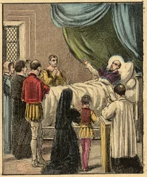 Mort de Saint François de Sales - Gravure de 