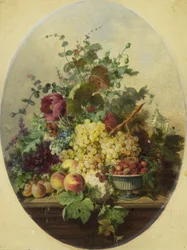 Nature morte aux fruits et aux fleurs