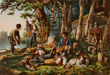 Camping en plein air. "Quelques-uns de la bonne sorte"