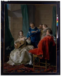 Une femme espagnole jouant de la guitare