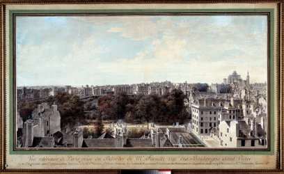 Vue de Paris prise du belvédère de Monsieur Fournelle, rue des Boulangers Saint Victor