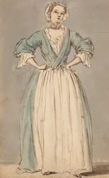 Jeune femme en robe bleue