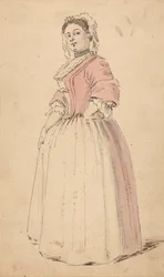 Jeune femme en robe rose