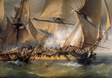 Bataille entre la frégate française La Bayonnaise et la frégate anglaise L