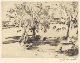 Paysage avec vaches