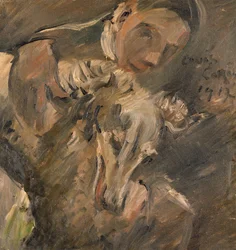 Max Mainer avec un lévrier sibérien, 1917