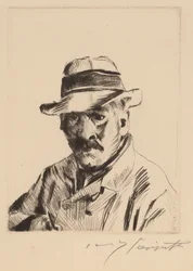 Autoportrait au chapeau de paille, longueur du buste