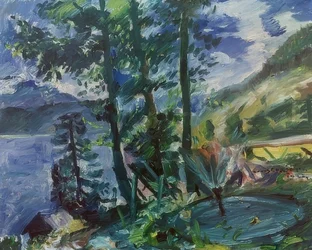 Walchensee avec fontaine. 1923
