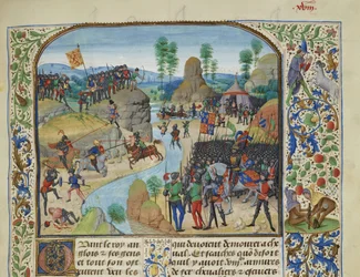 Guerre Anglo-Écossaise : les Anglais traversant la Tyne, vers 1470-1475