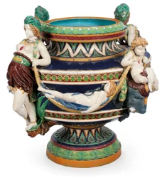 Grande jardinière en majolique Minton, vers 1870