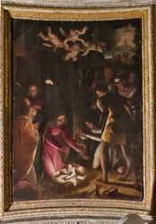 Gênes, Duomo (Cathédrale Saint-Laurent), intérieur, Chapelle Lercari ou Chapelle du Saint-Sacrement (abside nord) : "Adoration des bergers", par Luca Cambiaso