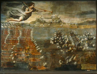 Scène de la bataille de Lépante ...