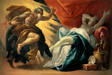 Jupiter et Sémélé, par Luca Ferrari (1605-1654)