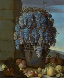 Nature morte aux raisins et autres fruits