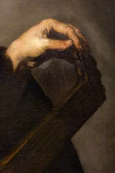 Musicien accordant son luth (détail)
