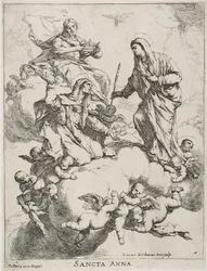 Sainte Anne reçue au Ciel par le Christ et la Vierge