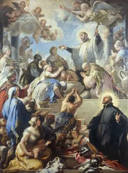 Saint François Xavier baptisant des Indiens, par Luca Giordano (1634-1705)