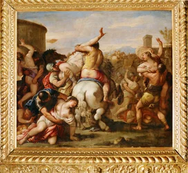 Le viol des Sabiniennes (huile sur cuivre)