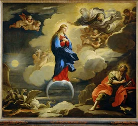 Vision de Saint Jean le Divin ... (peinture sur toile)