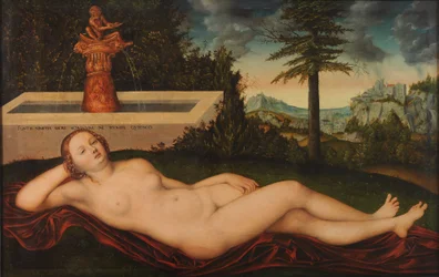 Nymphe de rivière allongée à la fontaine