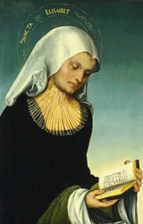 Sainte Elisabeth avec Georges, duc de Saxe, comme donateur [recto, aile gauche].