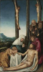 La lamentation avec les deux voleurs crucifiés