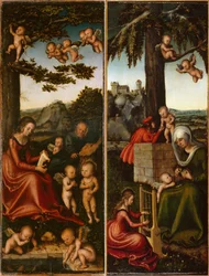 French : Sainte famille entourée d