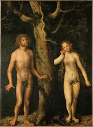 Adam et Eve (peinture sur bois)