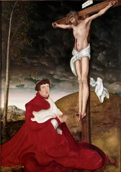 Le cardinal Albert von Brandenburg adorant le crucifix